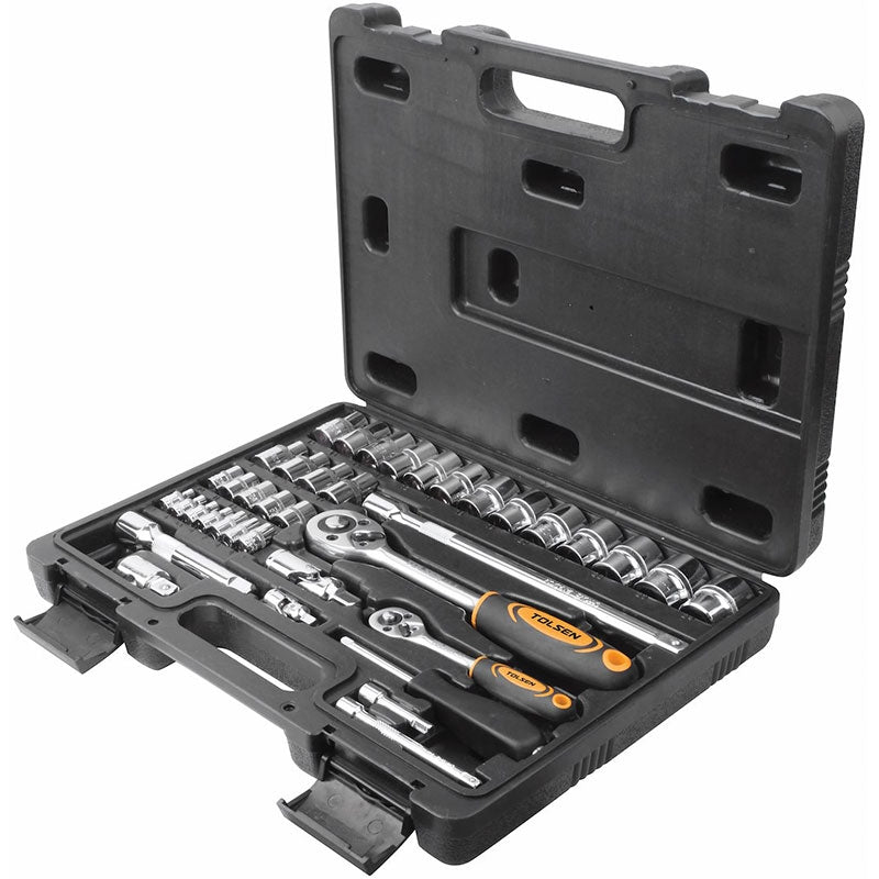 Topnøglesæt ¼” & 1/”, 39 dele