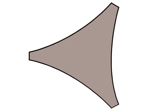 Trekantet solsejl - 5 x 5 x 5m, VARM GRÅ