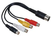 Audiokabel - 5 pol DIN han til 4 x RCA(Phono) hun (30cm)