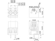 Print Skrueterminal - 2pol, 7,5mm benafstand, Grøn