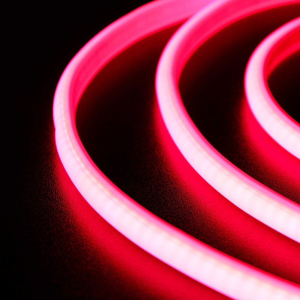 5 meter Rød Neon COB strip - 230V, IP67, 288 LED, 11,5W/m, kan klippes hver 10cm