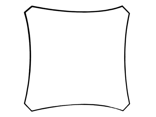 Kvadratisk solsejl - 3,6 x 3,6m vandgennemtrængelig, BEIGE