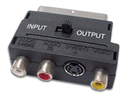 SCART IN/OUT adapter - SCART han > 3 x RCA +S-VHS