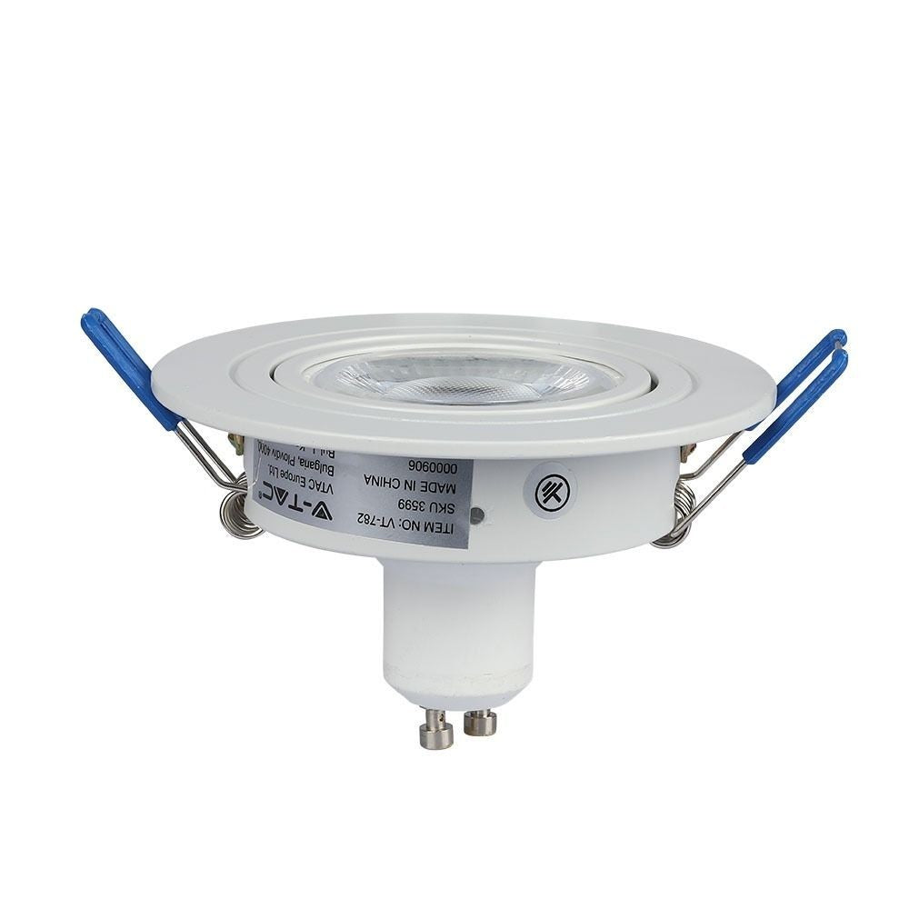 Downlight kit uden lyskilde - Hul: Ø7,5 cm, Mål: Ø9,1 cm, mat hvid, vælg MR16 eller GU10 fatning