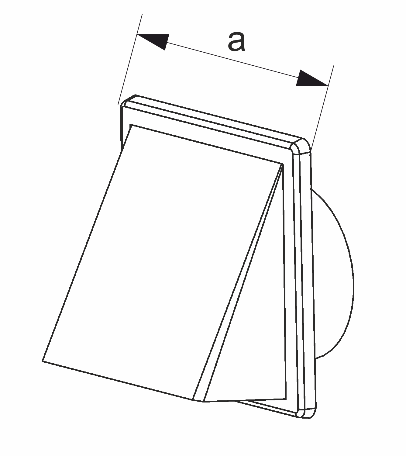 Vægrist med hætte - 170x170mm, Ø100mm, Koksgrå
