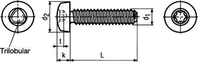 TORX maskinskrue, knaphoved - M3x4mm, TX10 kærv (100 stk.)