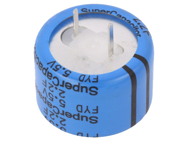Backup kondensator - 2,2F 5,5V vandret (Ø28,5x22mm)
