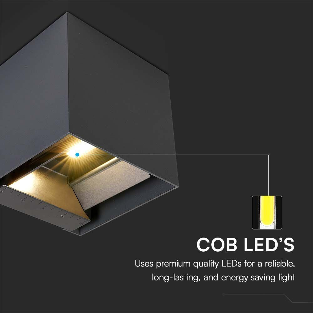 V-Tac 3W Solcelle væglampe LED - Sort, sensor, IP65, effekt 9W, 860lm, IP65.