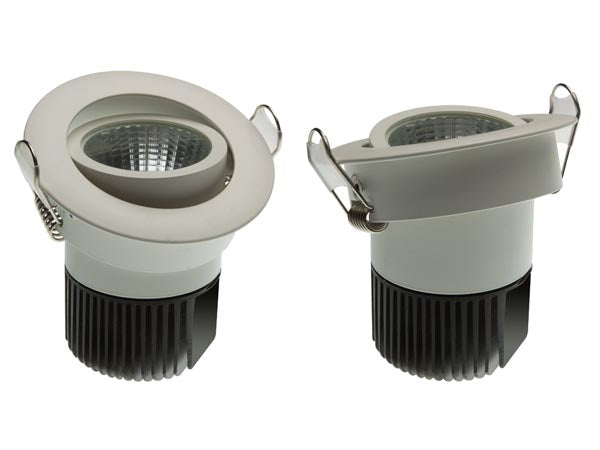 LED indbygningsspot - 230V / 6,5W Rund hvid kip, Varm Hvid