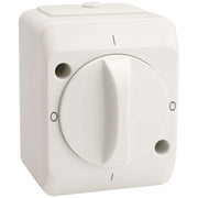 Kapslet drejeafbryder IP44 - hvid