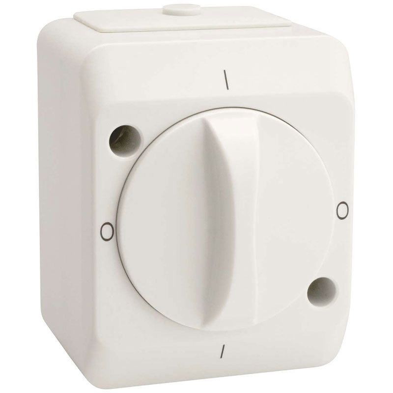 Kapslet drejeafbryder IP44 - hvid