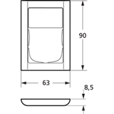 LK Fuga ramme Softline 63 1½m m. tekstfelt - hvid