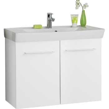 Dansani møbel 80x57,6x35 cm m/låger i hvid højglans - uden vask