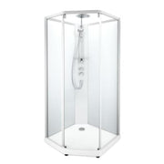 Showerama 10-5 comfort femkantet brusekabine,90x90,alu/fros
