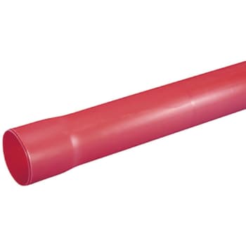 Letbek 32/28 mm PE-kabelrør med muffe, glat/glat, 6 m, rød