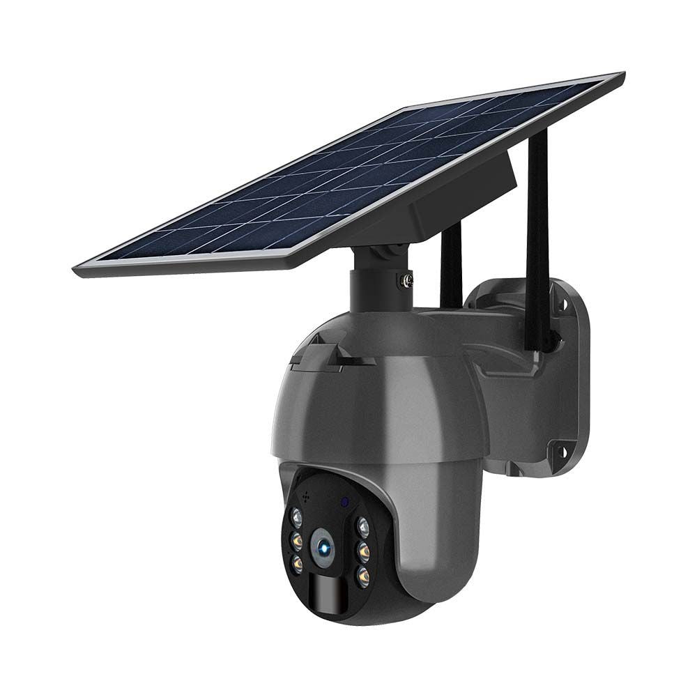 Trådløs HD Smart Solar Energi PTZ Kamera med Sensor i Sort til Hjemmet