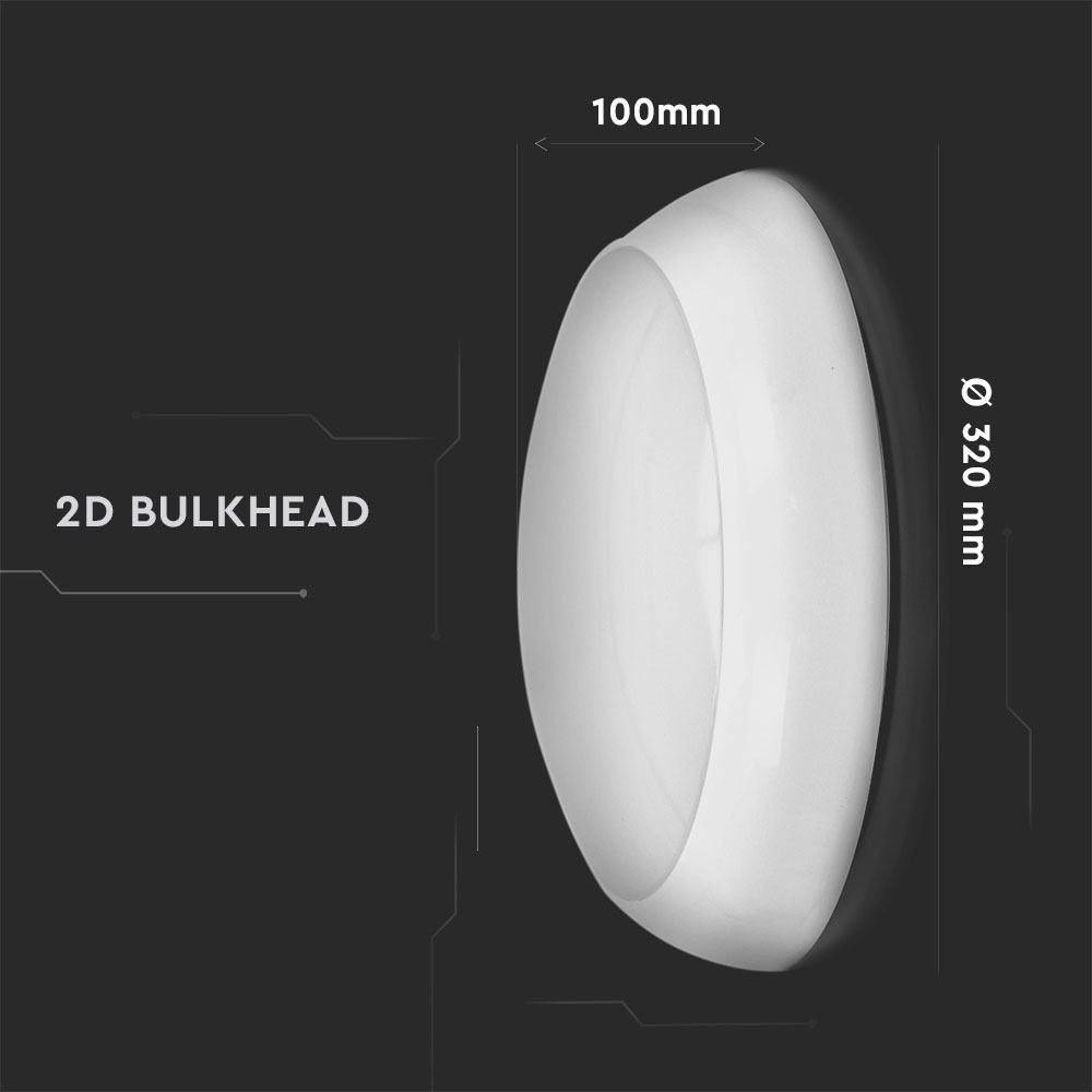 V-Tac 15W LED loftslampe med mikrobølgesensor, skumringssensor og vågelys, IP65, inkl. lyskilde
