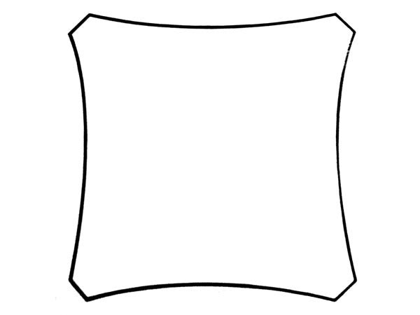 Kvadratisk solsejl - 5 x 5m, CREMEHVID