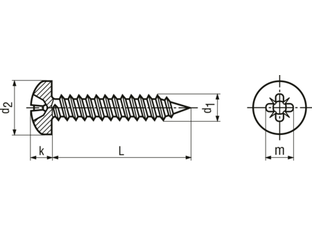 Pladeskrue, panhoved - 3,5 x 13mm, pozidriv PZ2 (50 stk.)