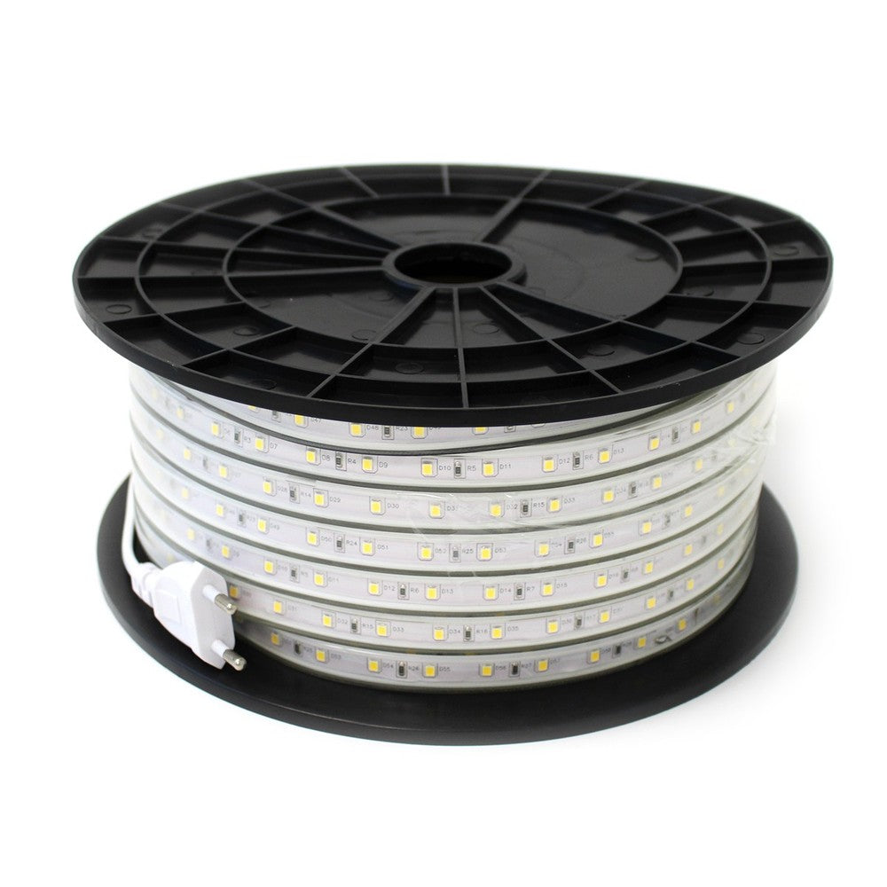 Arbejdslys IP67 LED strip 25m 230V - 60 LED/m, 5W/m, 500 lm/m, 125W, 12500lm, RA80
