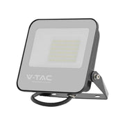 50W LED projektør med sort hus og gråt glas, 4000K, 9250lm, RA70, IP65, 5 års garanti - V-Tac Pro