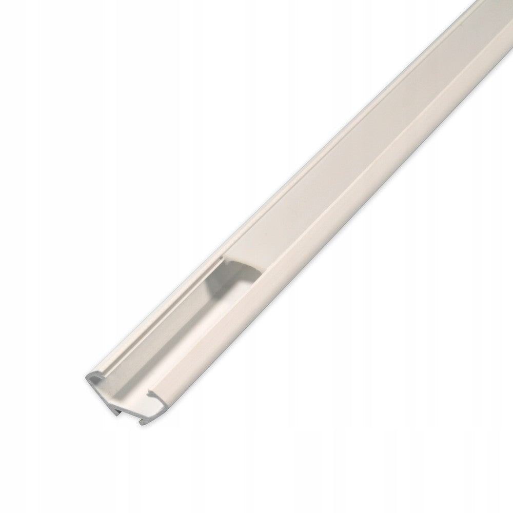 PVC hjørneprofil til LED strip - 1 meter, hvid, inkl. mælkehvidt cover