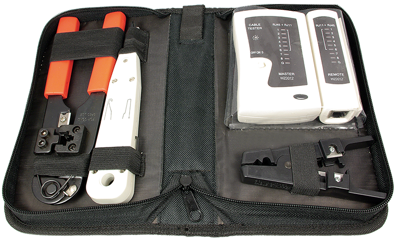 Modular krimptangsæt m. netværkstester - 4-i-1