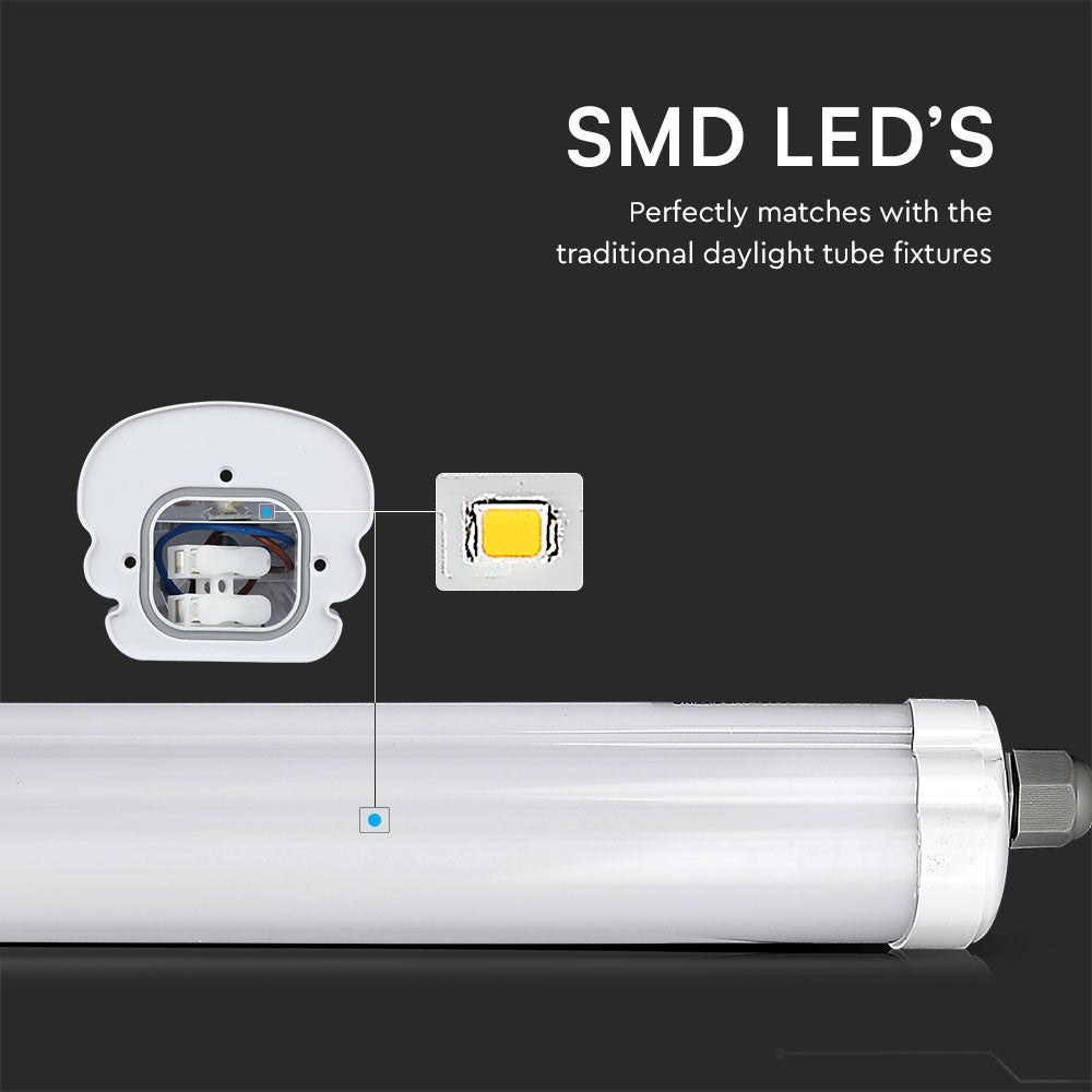 Vandtæt LED rør - 150cm, 48W, Samsung chip, 4000K, IP65, RA80, 120lm/W