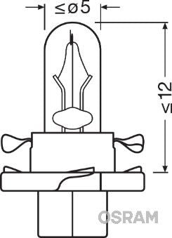Osram instrumentbelysning 12V 1,5W