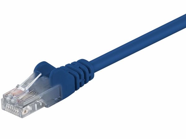 UTP netværkskabel - CAT5E, 2 x RJ45, Blå (1m)