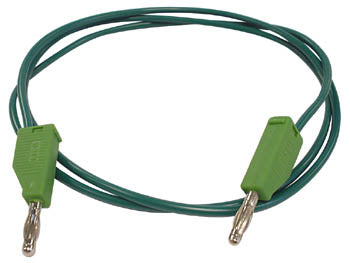 Testledning m. bananstik - 4mm, stabelbar, Grøn (1m)