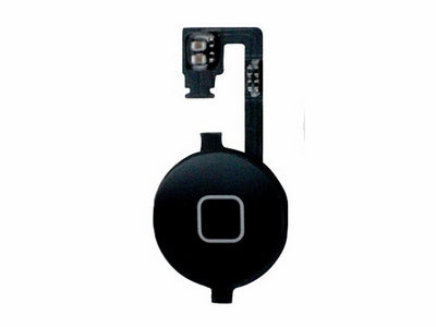 Home knap til iPhone 4 - Inkl. flexkabel, Sort
