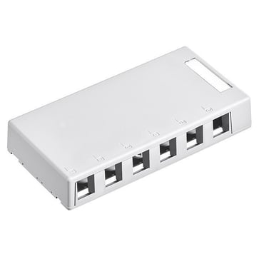 Office box 6 port, for 6 x Keystone konnektorer, hvid