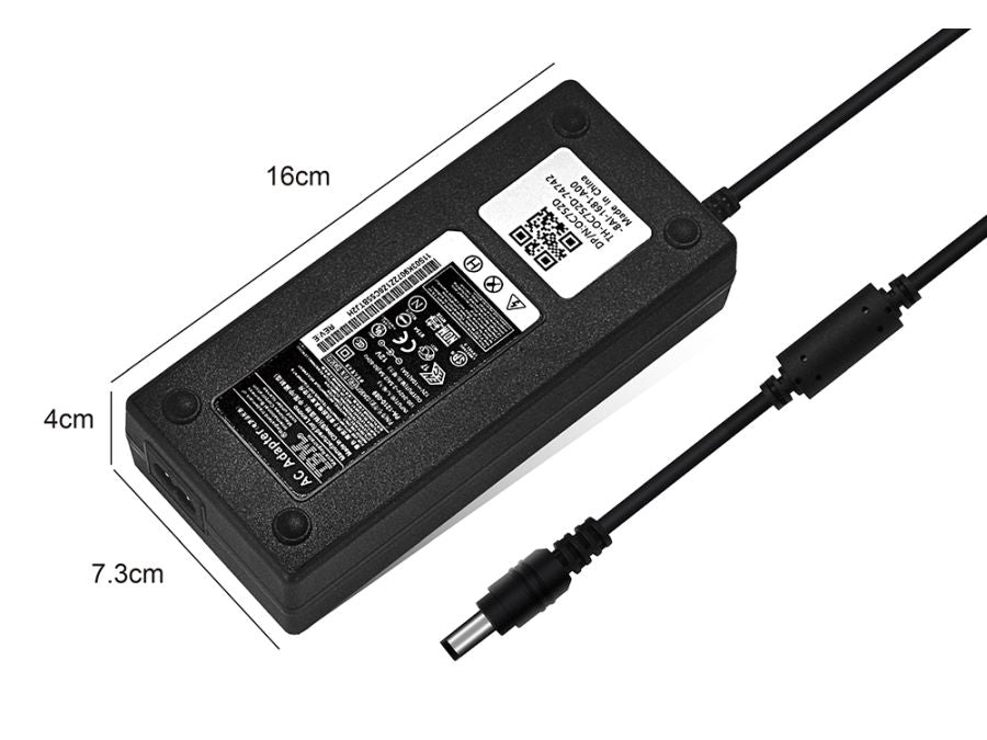 Netadapter - 12Vdc 10A (120W), Sort (5,5x2,5mm DC stik)