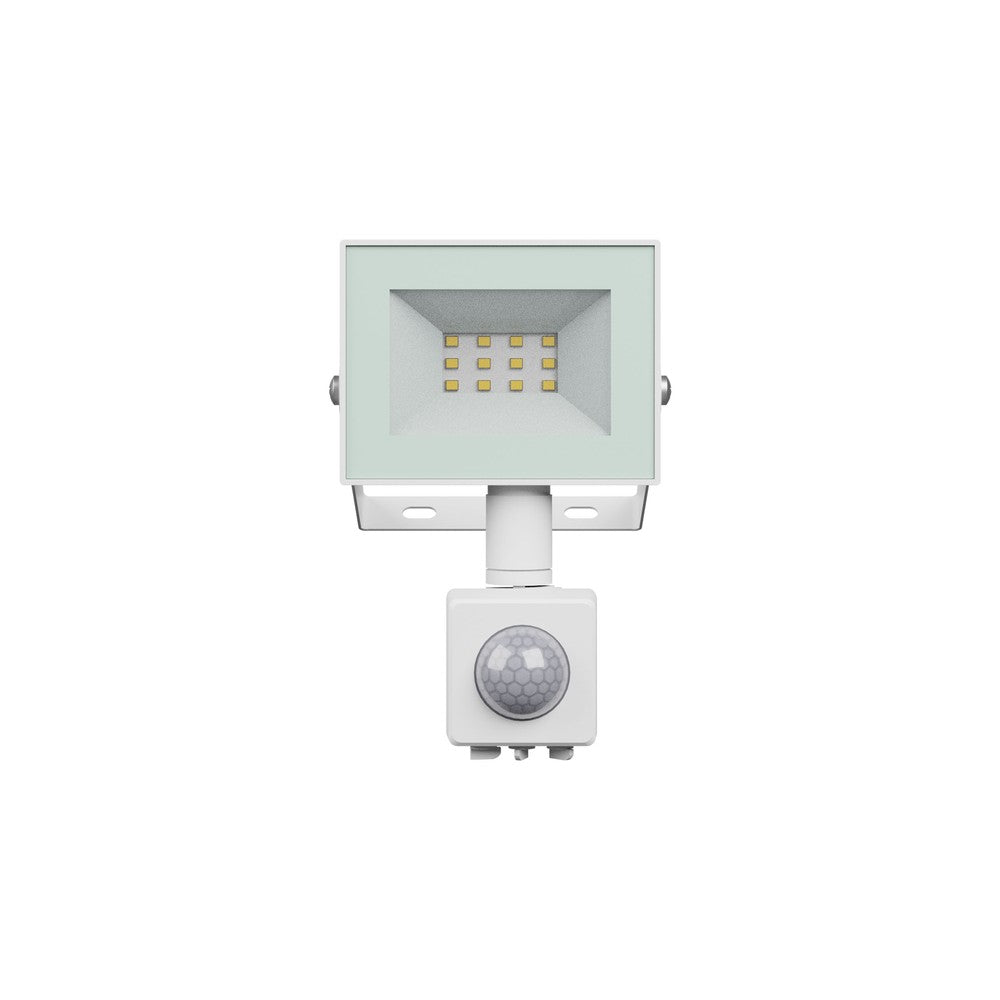 Noctis Lux 4 projektør 10W Varm hvid med PIR sensor, 230V, IP44, 94x150x53mm, hvid - Ideel til udendørs belysning