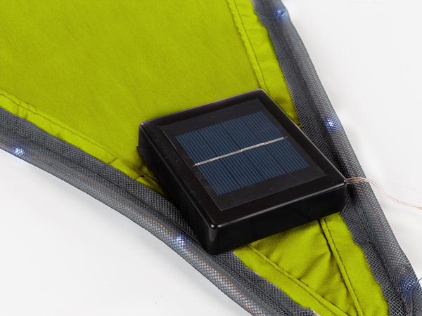 Trekantet solsejl m. LED kantlys - 3,6 x 3,6 x 3,6m GRØN