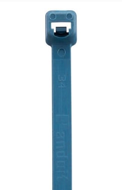 Kabelbinder nylon 6.6 blå detekterbar antibakteriel varmestabiliseret 4,8X186MM