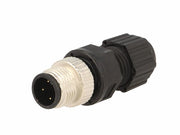 M12 rundstik - 4pol han, til Ø4,5-6,5mm kabel (IP68)