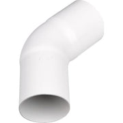 Plastmo bøjning Ø75mm 45° hvid