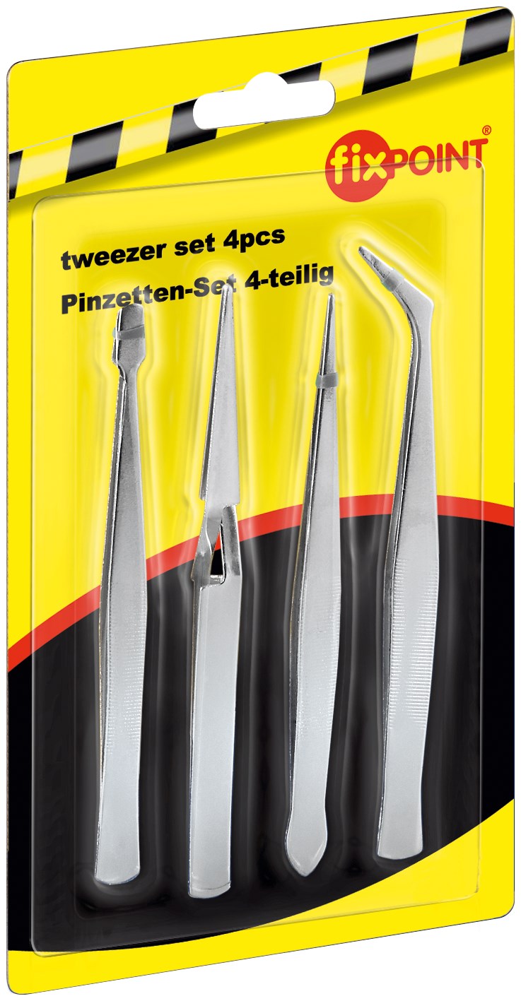 Pincetsæt - Antimagnetisk rustfri stål, 4 stk.