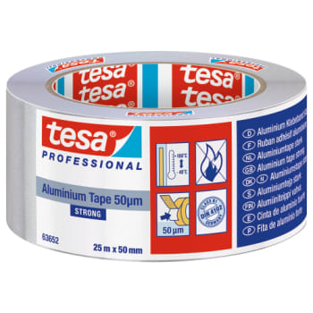tesa aluminiumstape 63652 strong 50my, -40°/+160°, 50 mm x 25 m