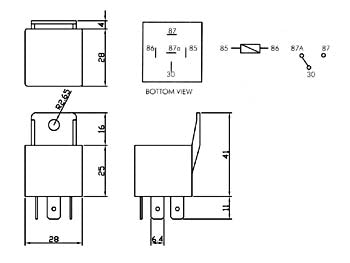 Autorelæ - 24VDC / 30-40A Faston, 1 x skifte (SPDT)