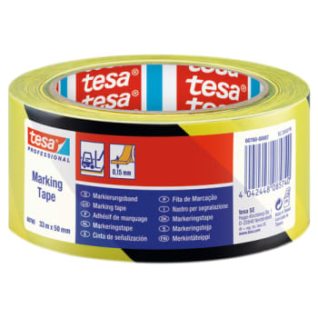 Advarselstape 60760, 150 MY, 50 mm x 33 m, gul/sort