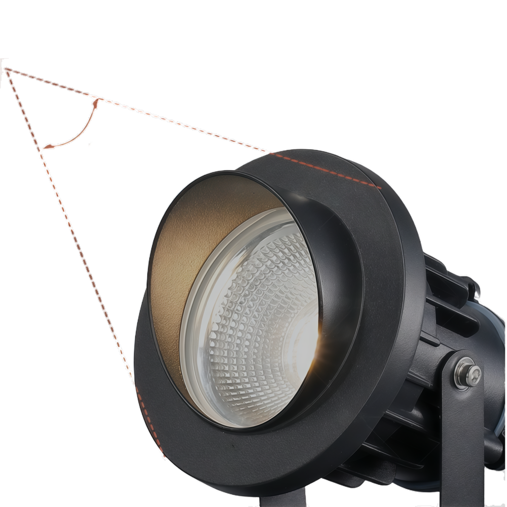 6W LED havelampe med spyd, sort finish, IP65-klassificeret, 12-24V, 450lm, erstatter 60W, RA82