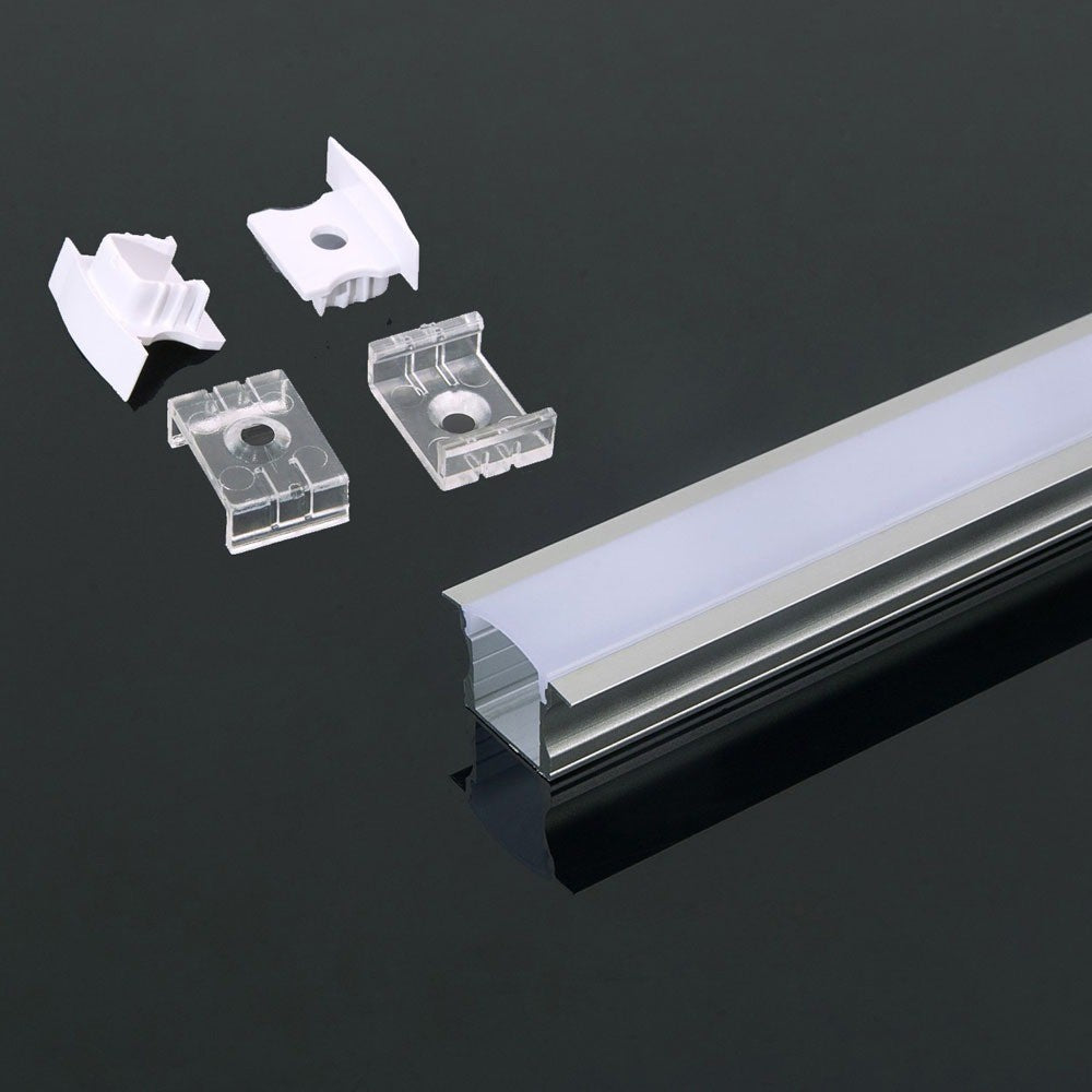 Monteringssæt med Diffuser til LED-stribe - Sølv, 2000x24x14.2mm