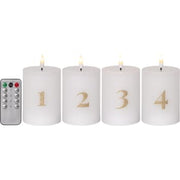 Star Trading Flamme advent bloklys med tal og fjernbetjening