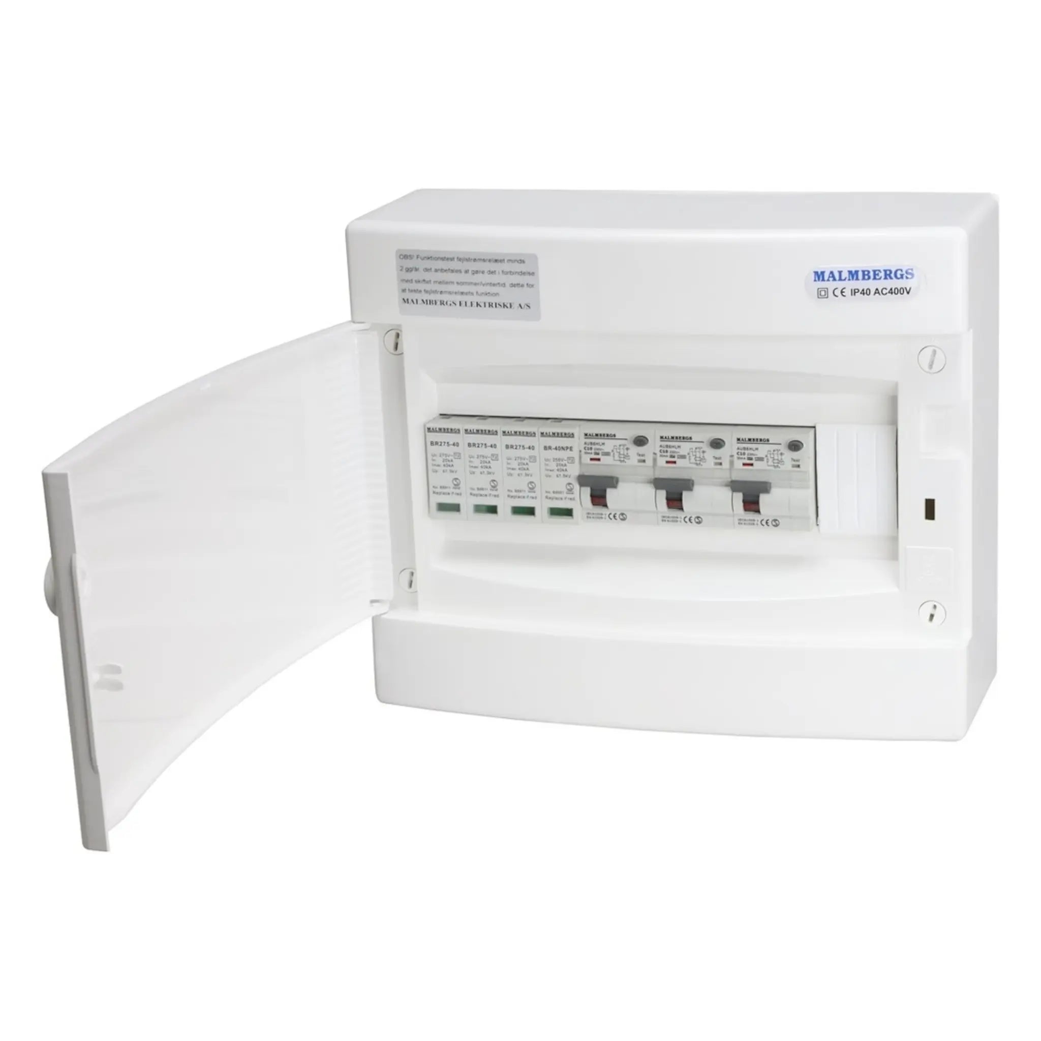 Færdigmonteret gruppetavle - 3xKombi 10A 1P+N + Transient