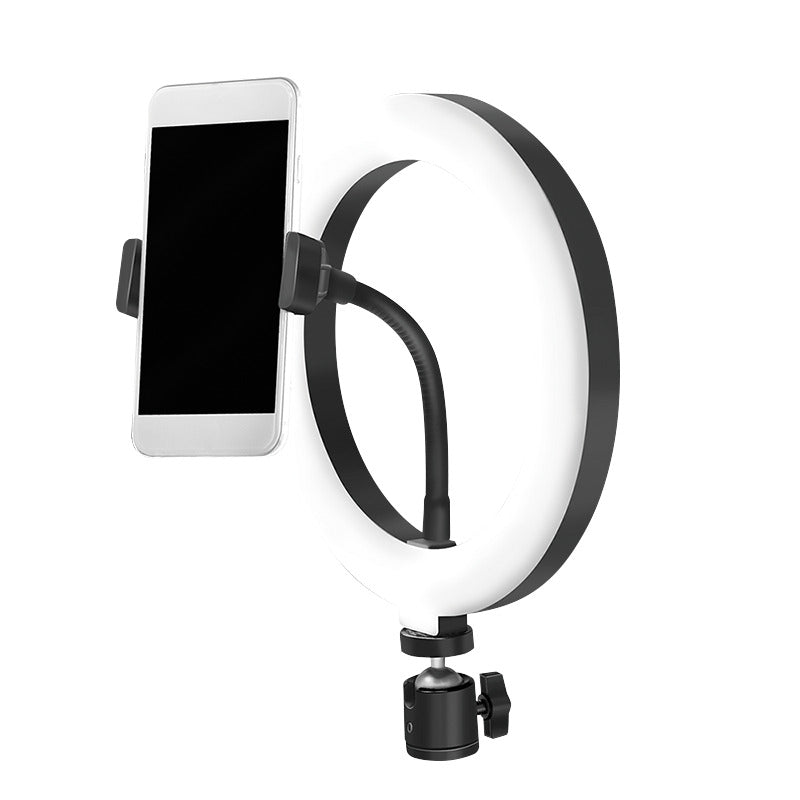 Smartphone holder med ringlys, fjernstyring - Ø25cm, Sort