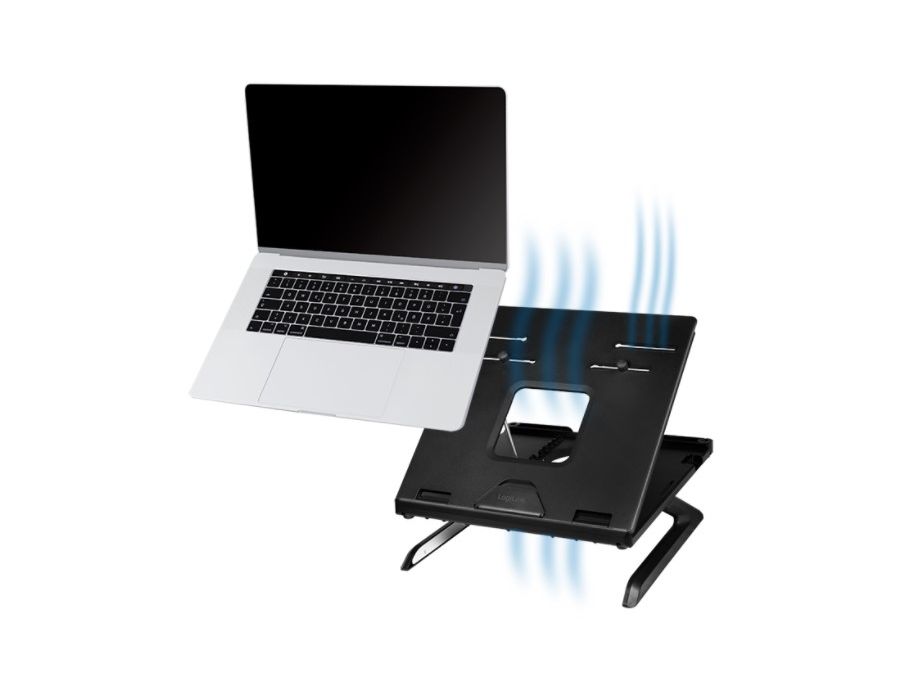 Laptop stand - Foldbar, justérbar højde, 10-15,6" Sort