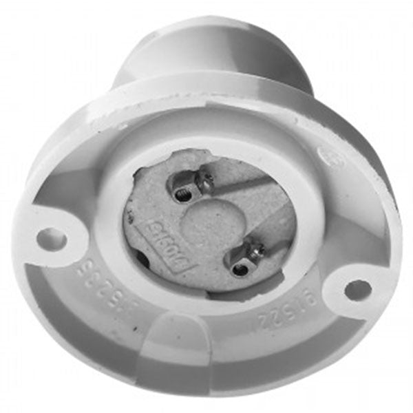 Vinklet E27 væg/loftfatning max 75W - hvid